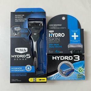 3 pack Schick Hydro5 Hydro3 Razors & Cartridges